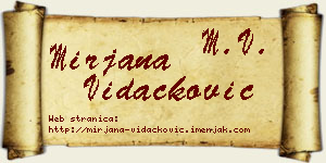 Mirjana Vidačković vizit kartica